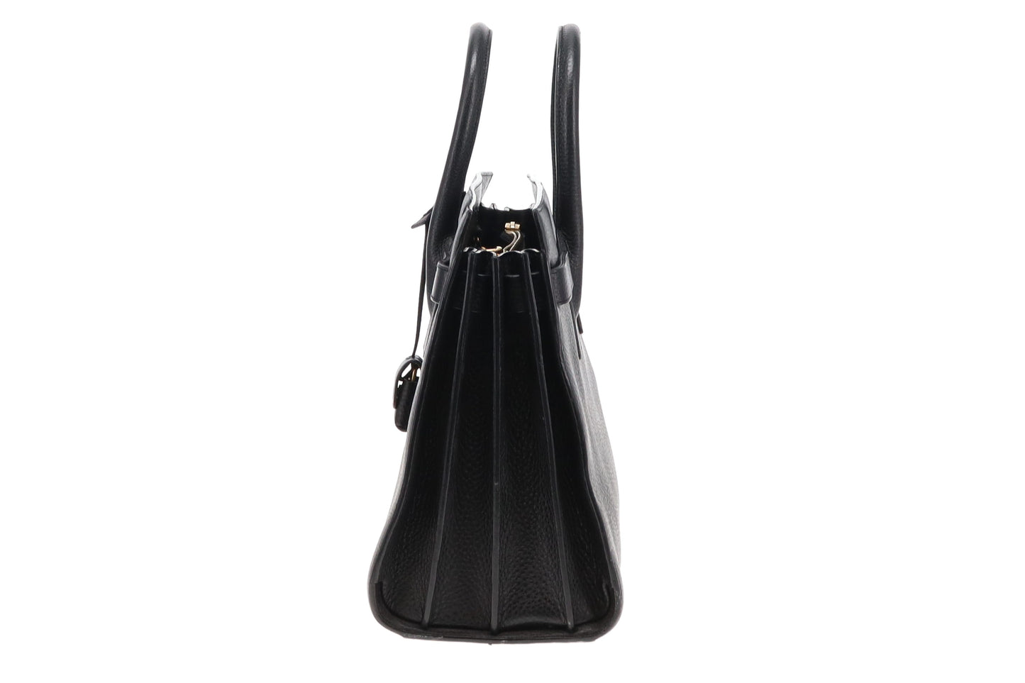 Saint Laurent Black Grained Leather Small Sac De Jour with Strap 2014