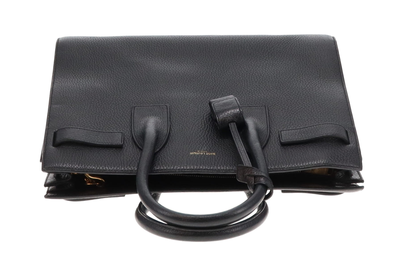 Saint Laurent Black Grained Leather Small Sac De Jour with Strap 2014