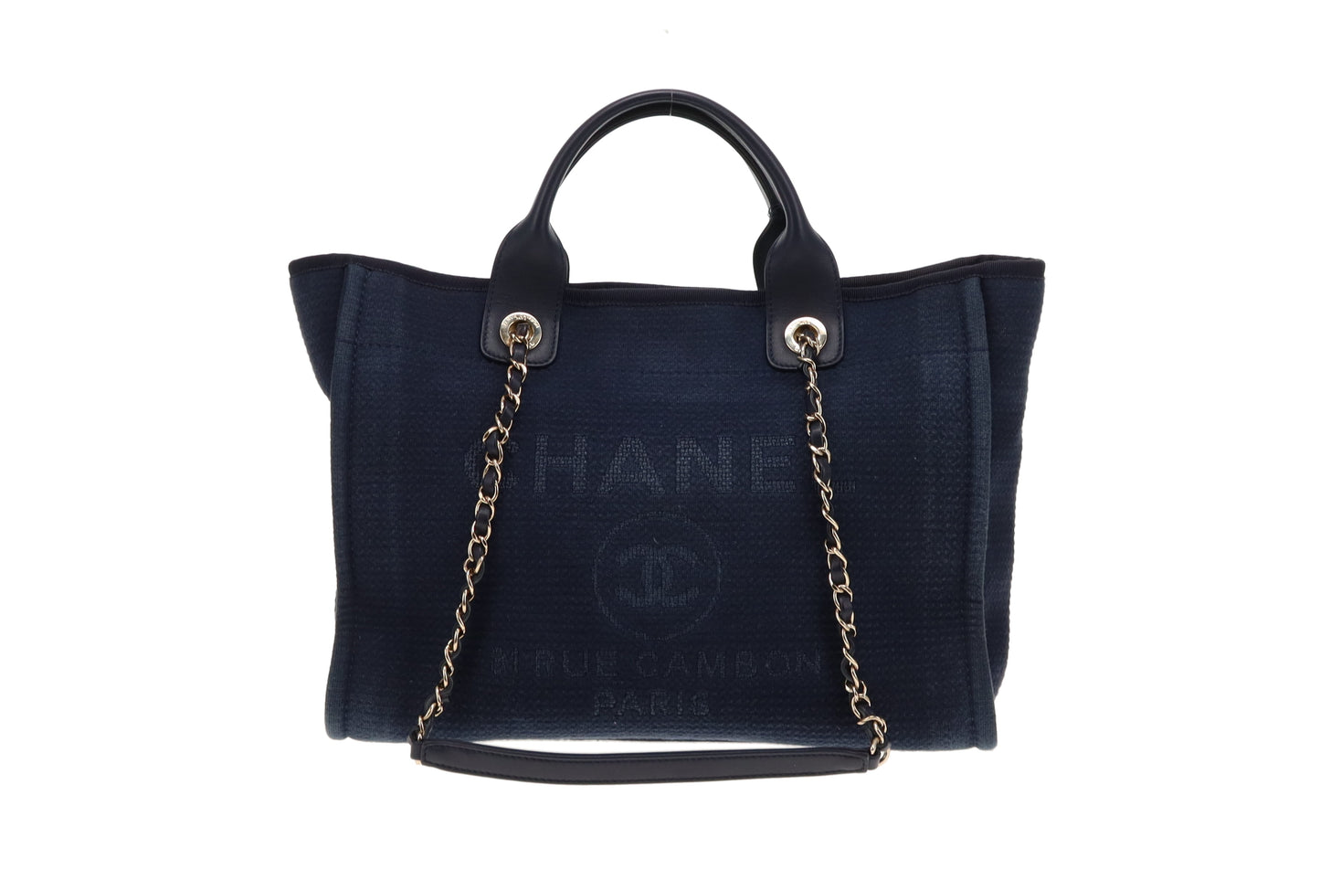 Chanel Navy Blue Small Deauville Tote 2022