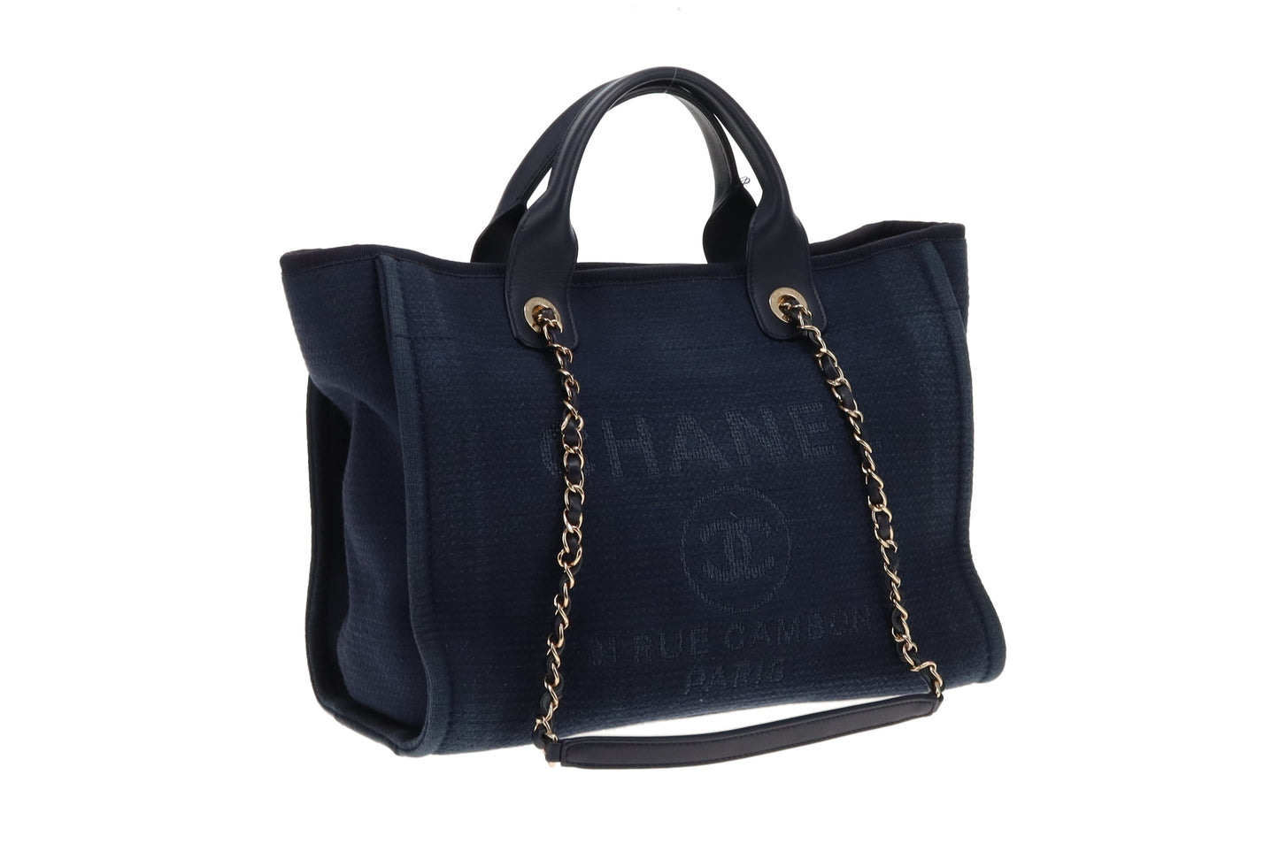 Chanel Navy Blue Small Deauville Tote 2022