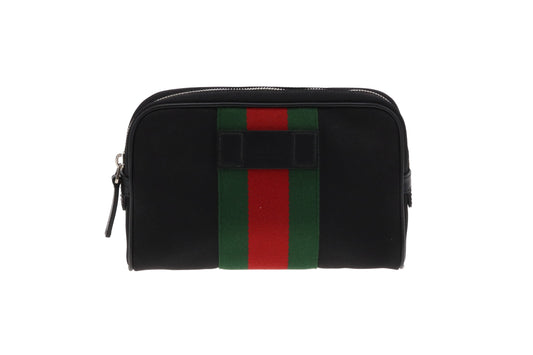 Gucci Black Canvas Ophidia Waist Bag