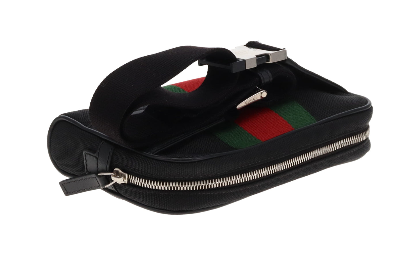 Gucci Black Canvas Ophidia Waist Bag