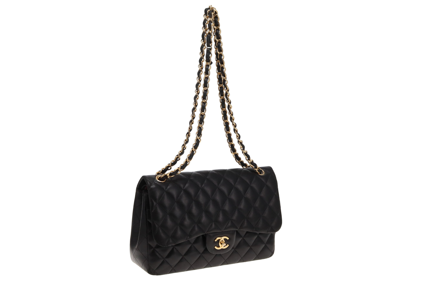 Chanel Black Lambskin GHW Classic Double Flap Jumbo 2015/16