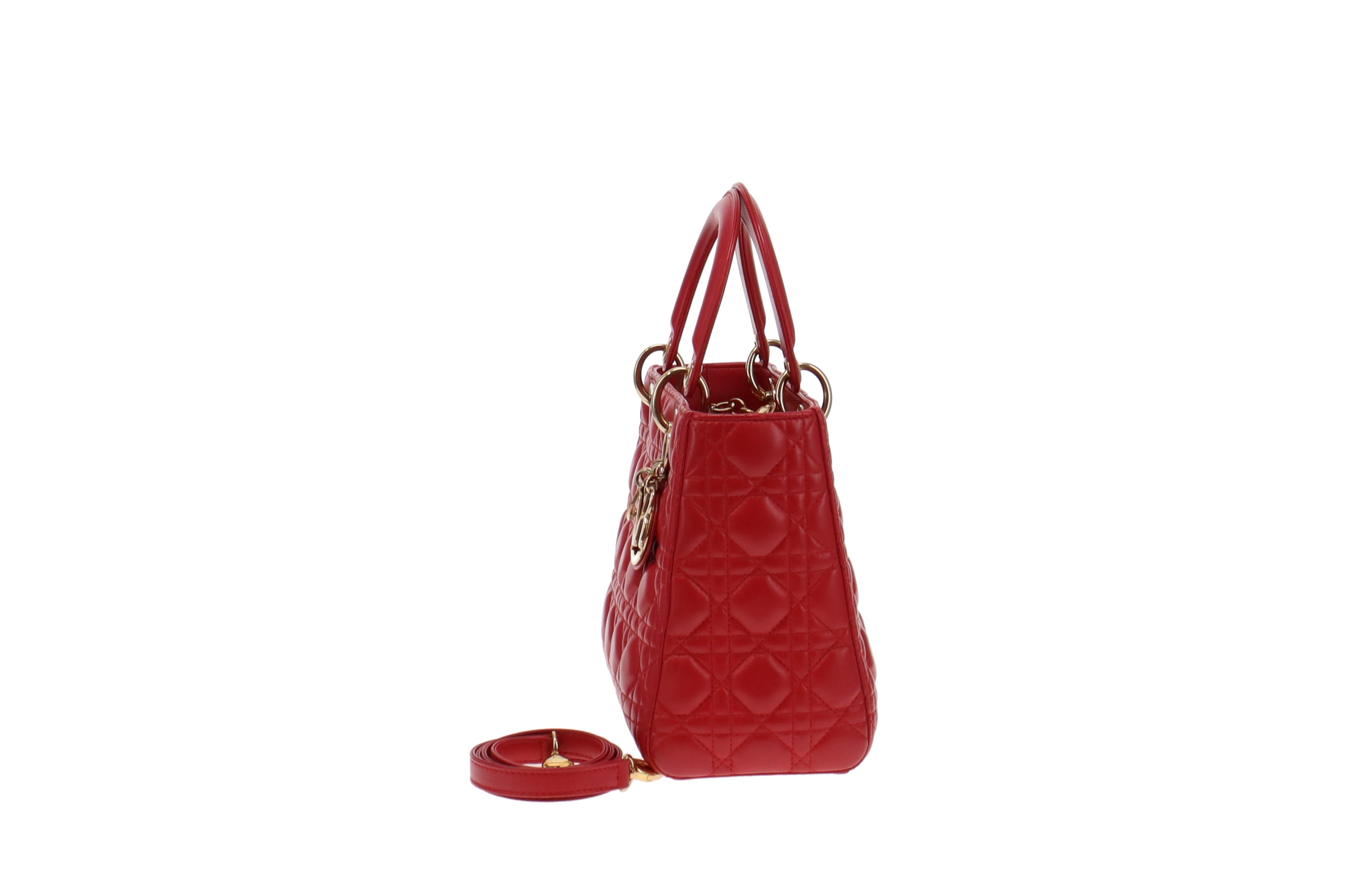 Lady dior medium discount red