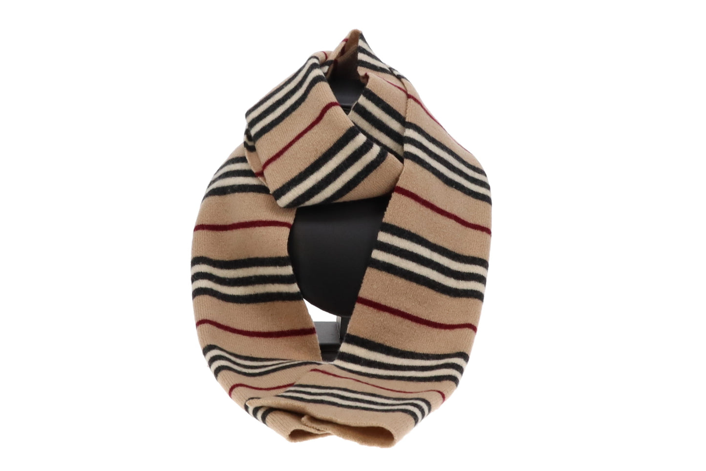 Burberry Vintage 100% Lambswool Classic Beige Striped Scarf