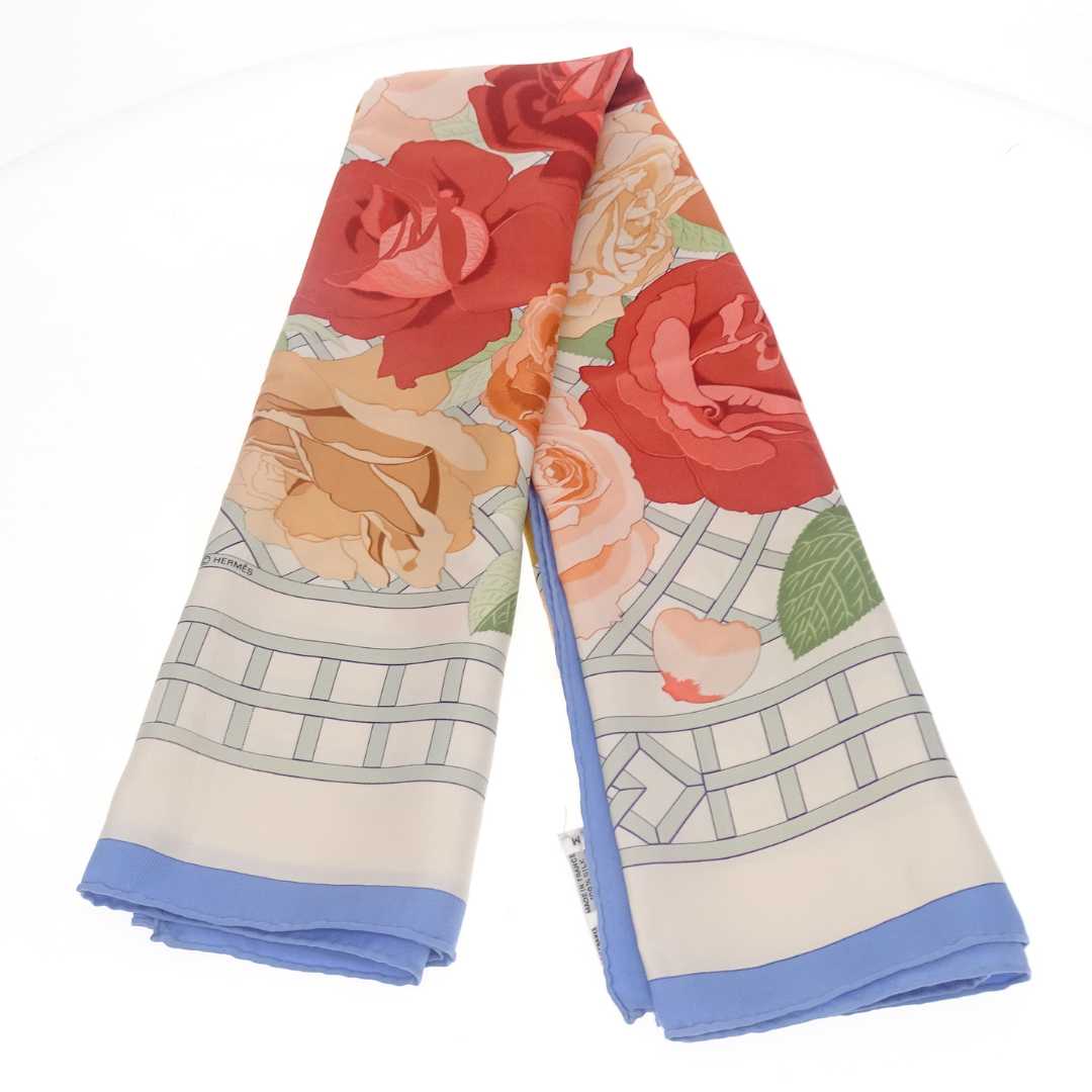 Hermes Pastel Tone 100% Silk Roseraie 90x90cm Scarf