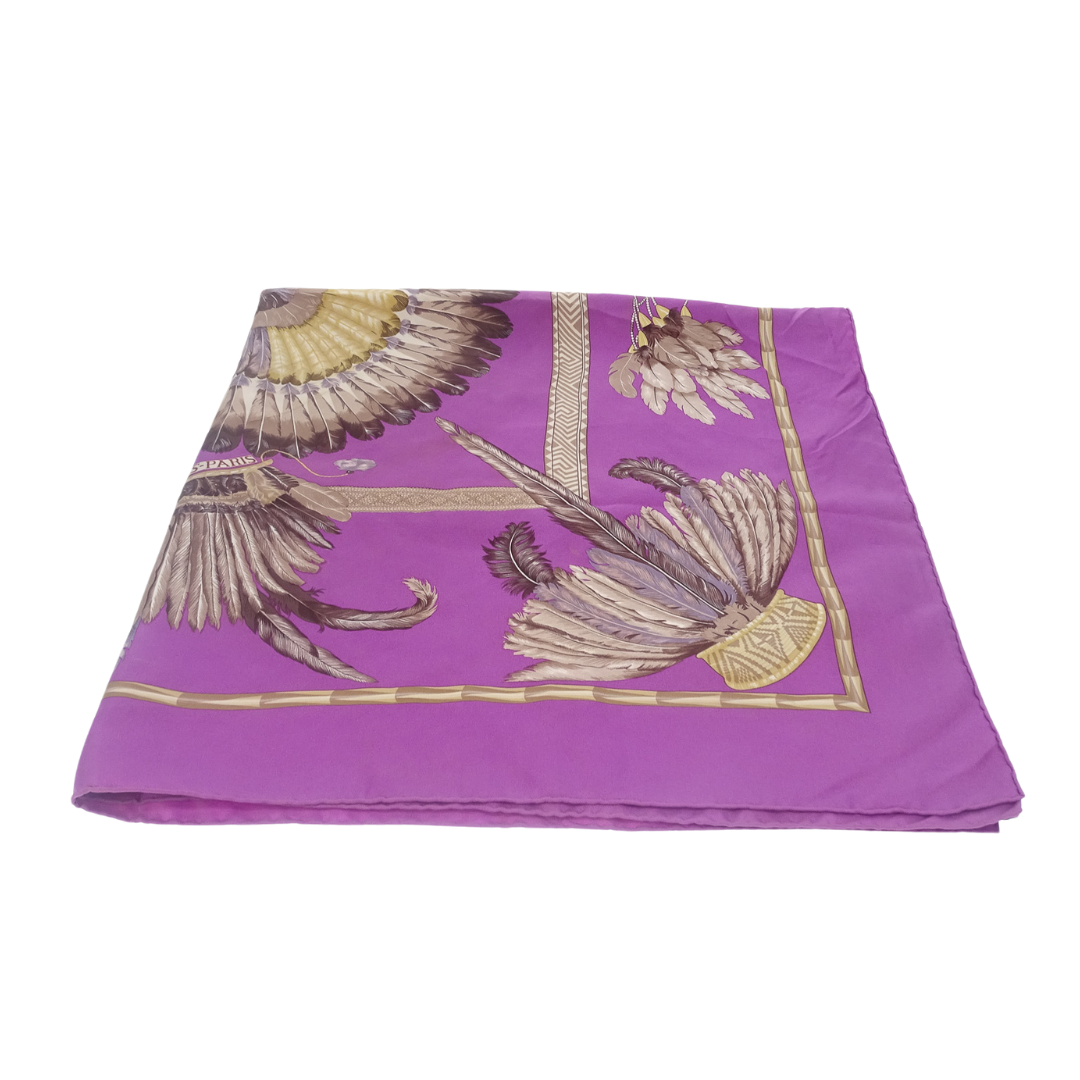 Hermes 90cm Silk Brazil Scarf Purple