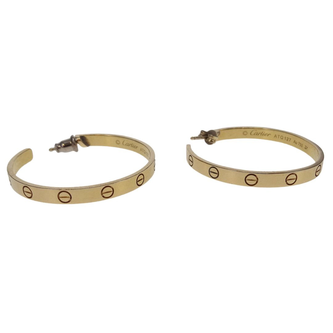 Cartier 18K Gold Large Model Love Hoop Earrings