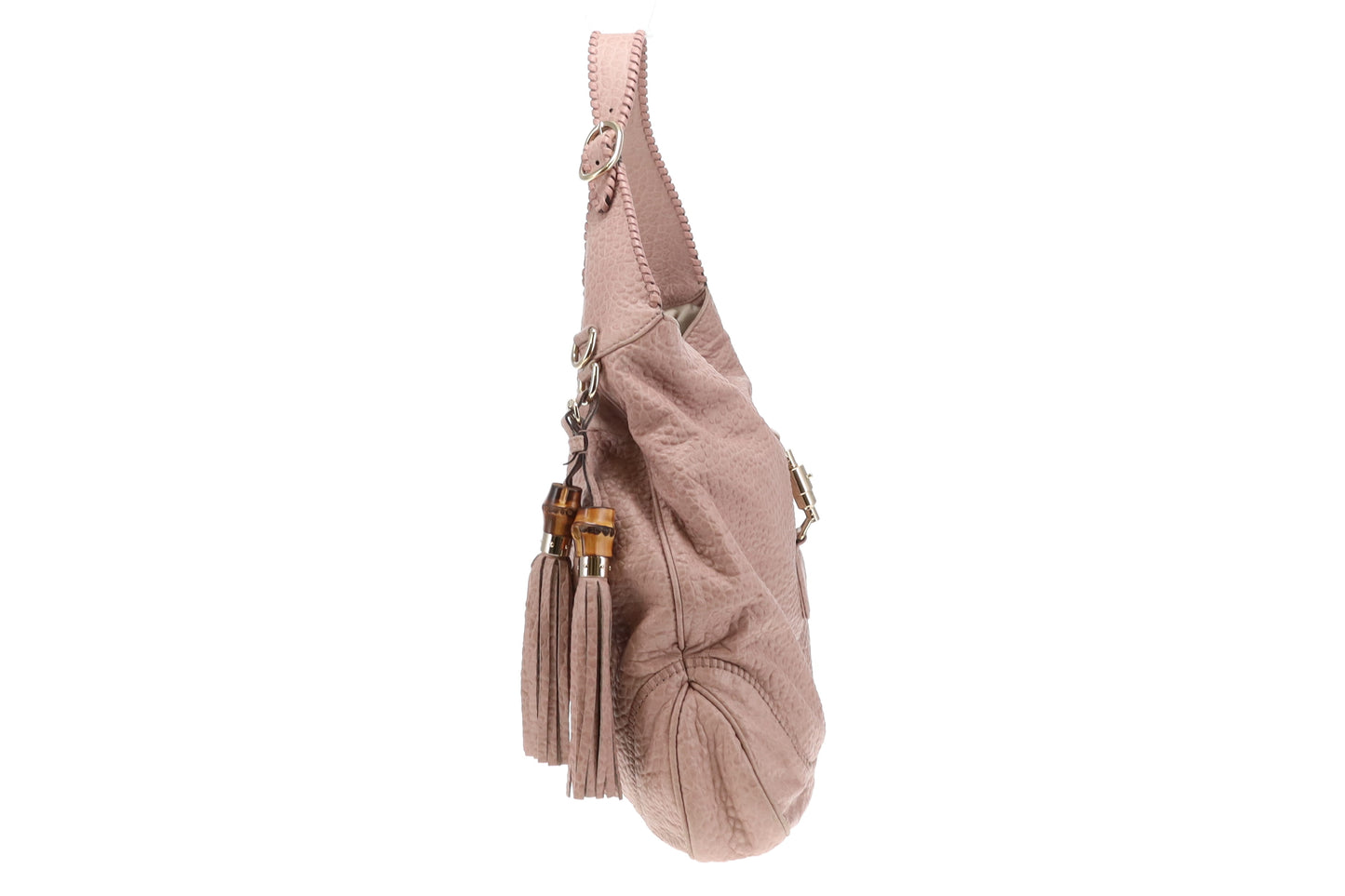 Gucci Pale Pink Textured Leather Large Jackie Vintage Indy Hobo