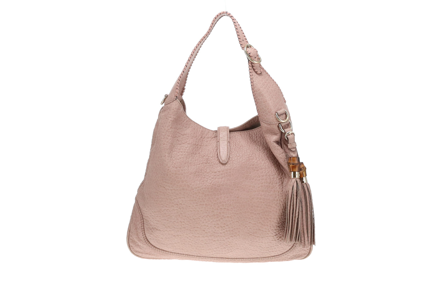 Gucci Pale Pink Textured Leather Large Jackie Vintage Indy Hobo