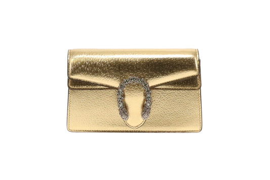 Gucci Gold Leather Super Mini Dionysus