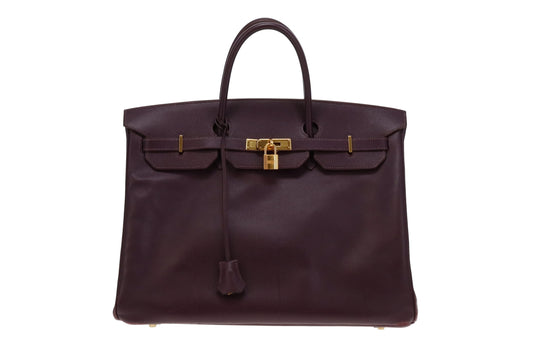 Hermes Epsom Leather Birkin 40 Raisin GH 2007