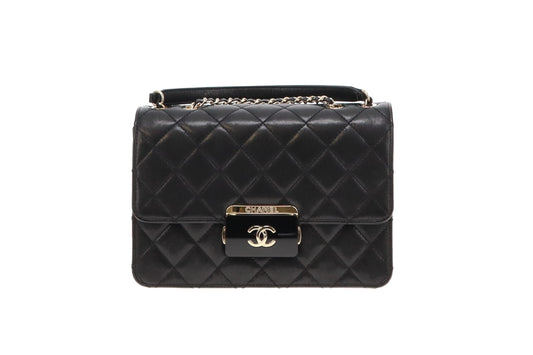 Chanel Black Leather and GHW Beauty Lock Flap Bag  2017/18