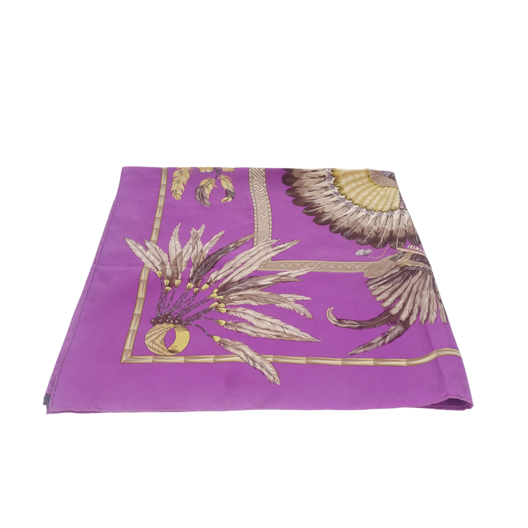 Hermes 90cm Silk Brazil Scarf Purple