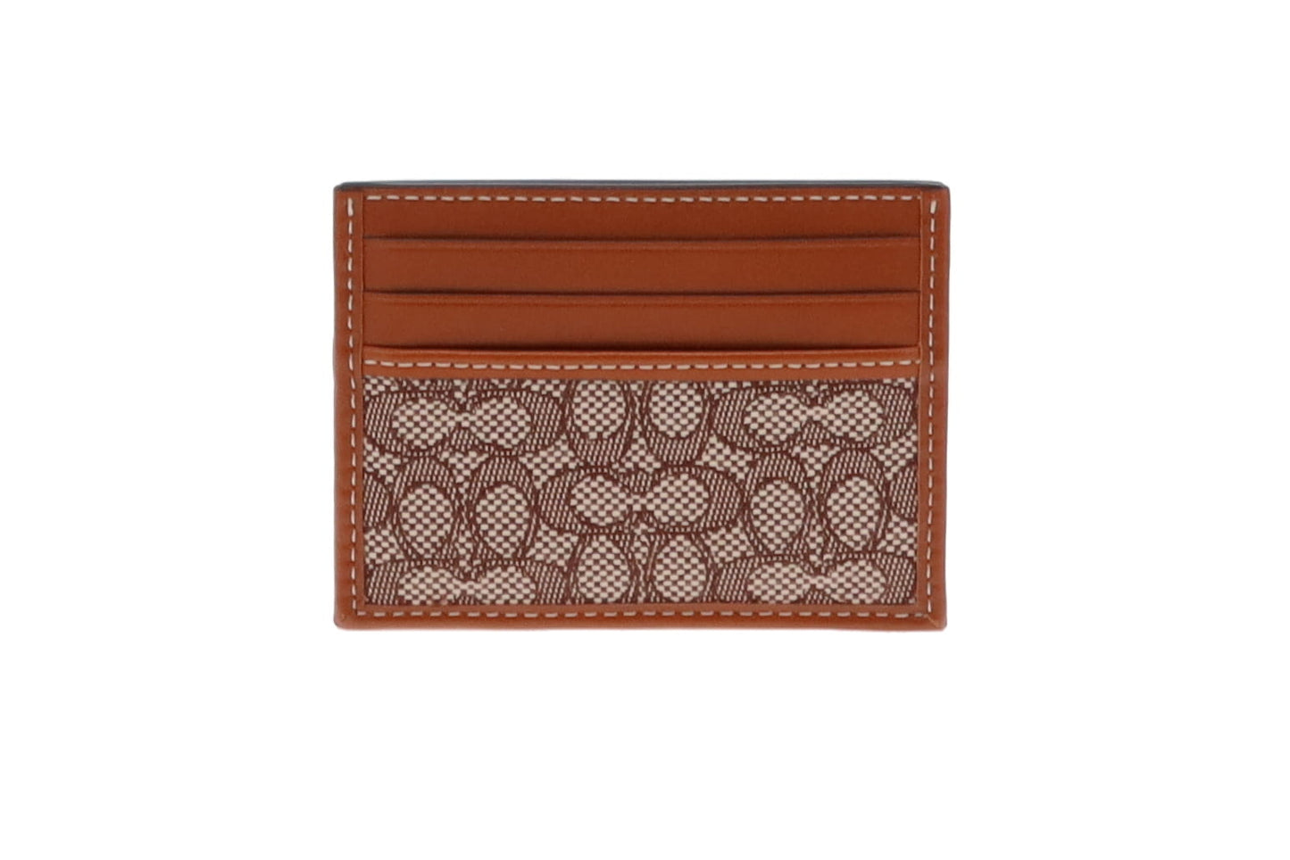 Coach Signature Monogram Tan Card Holder