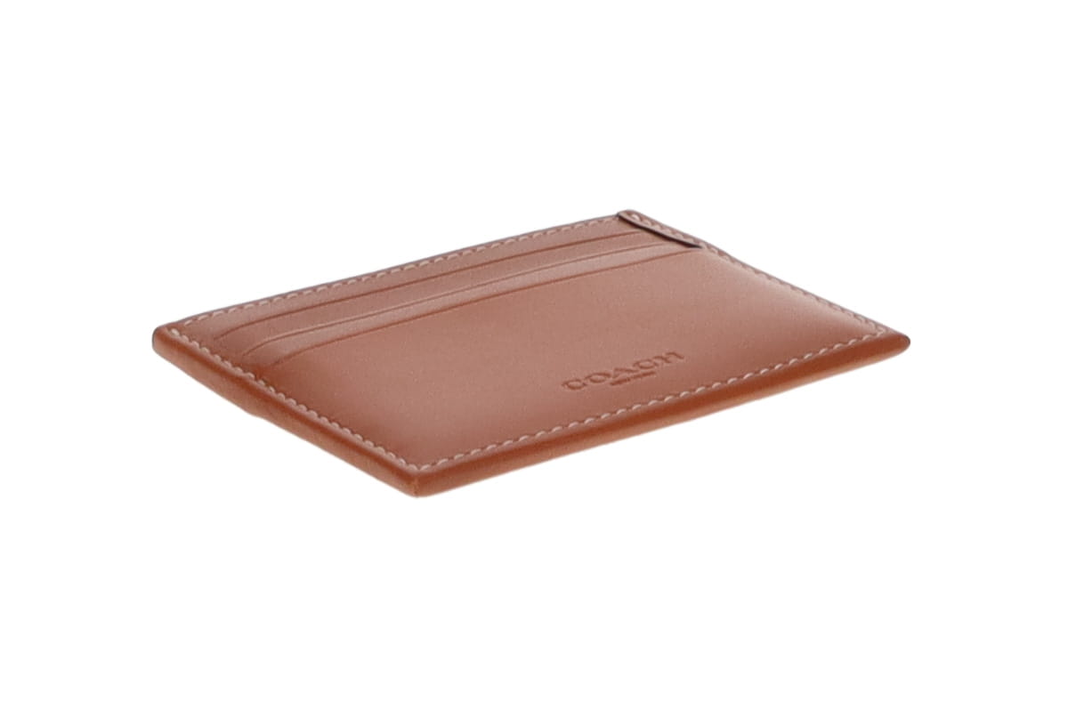 Coach Signature Monogram Tan Card Holder