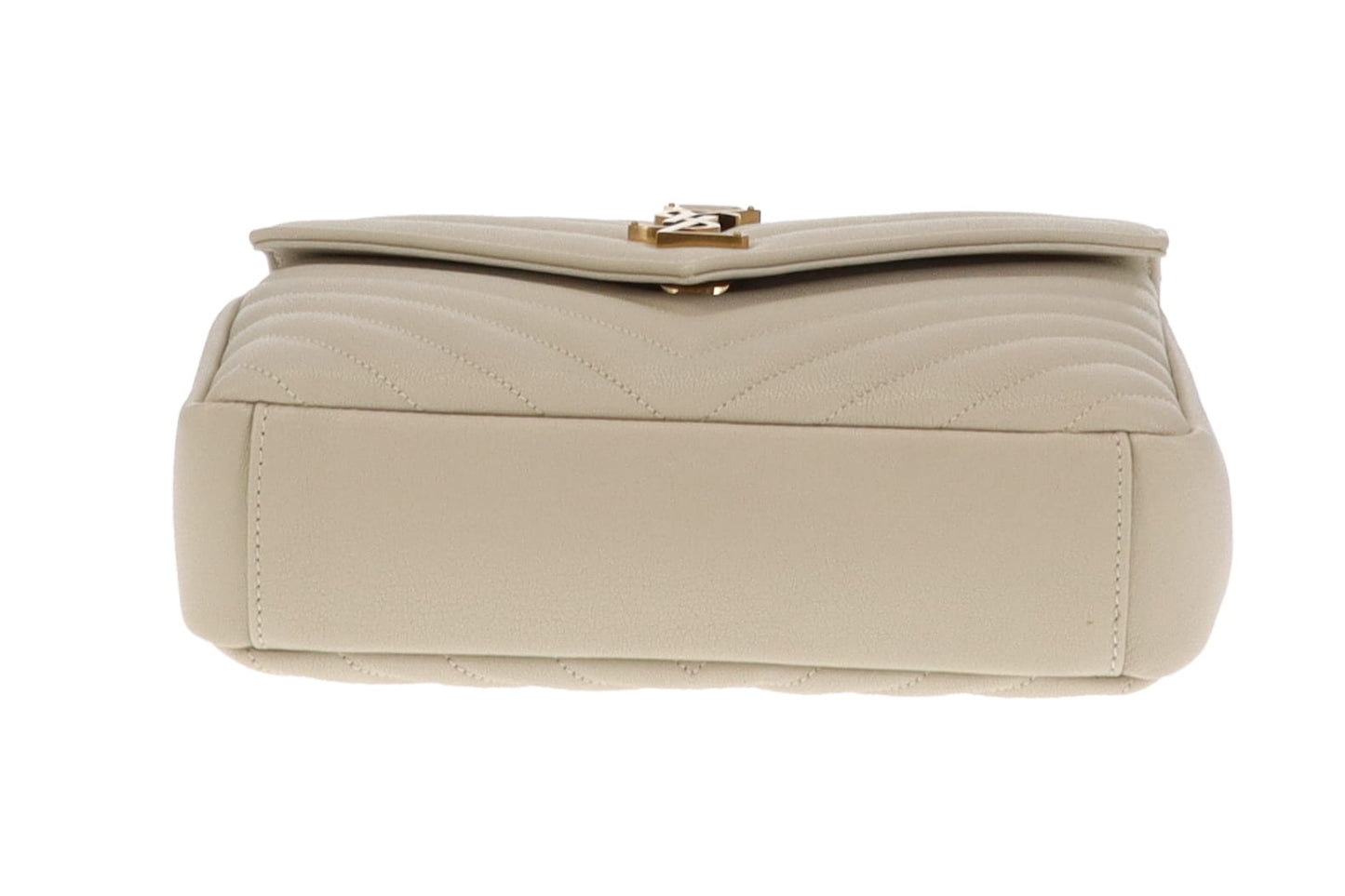 Saint Laurent College Bag Medium Blanc Vintage With Gold Hardware