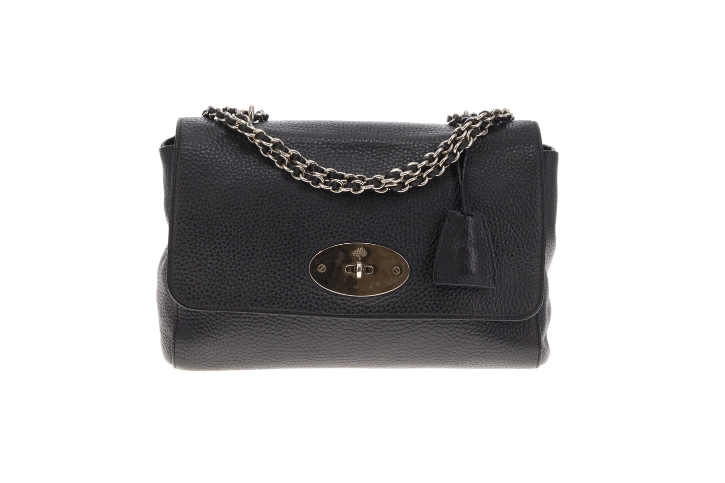 Mulberry Medium Soft Grain Lily Black With Silver Hardware