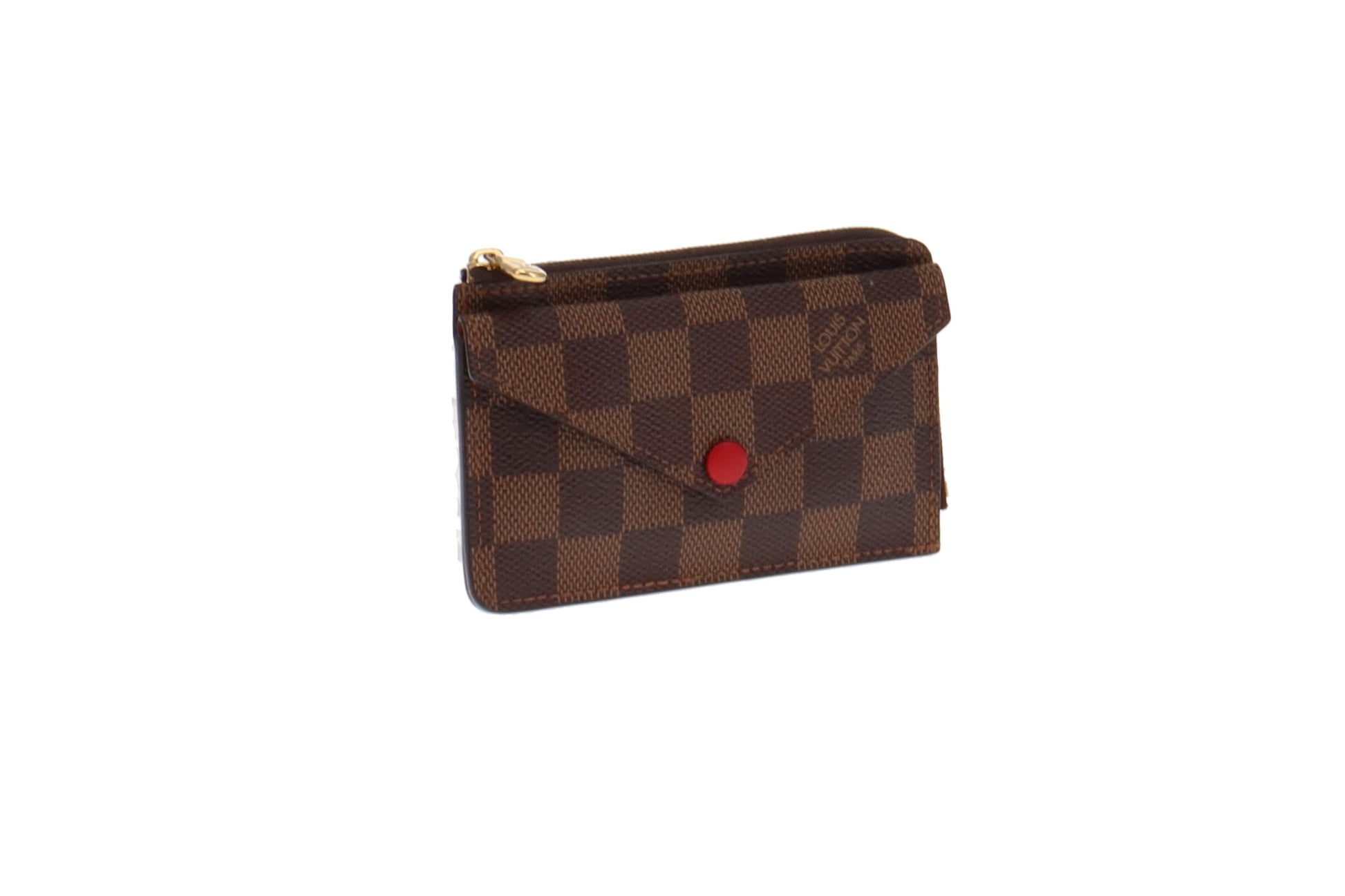 Louis Vuitton Card Holder Recto Reverso Damier Ebene Red in Coated  Canvas/Leather with Gold-tone - US