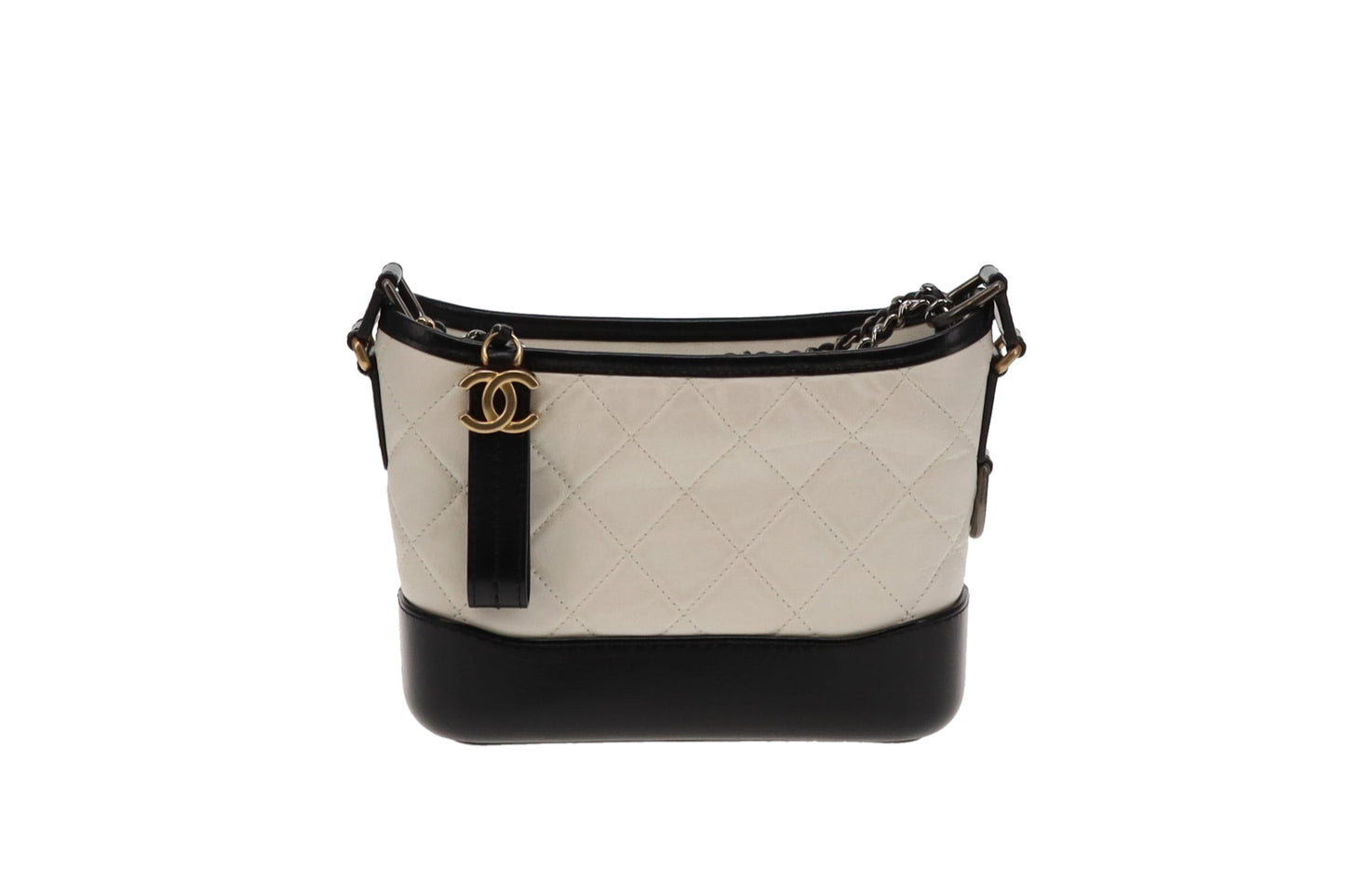 Chanel White/Black Small Gabrielle Hobo 2019