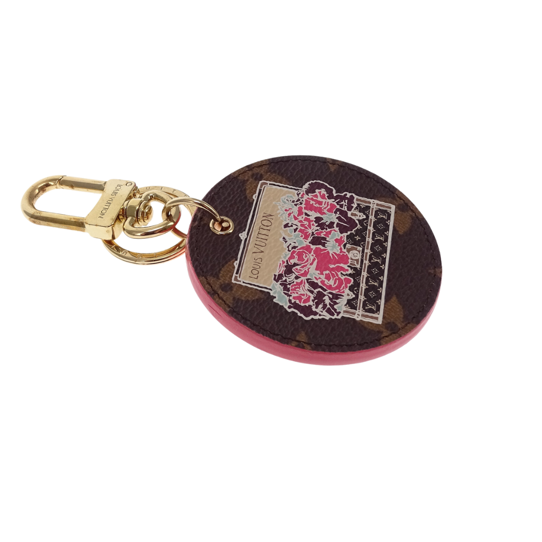 Louis Vuitton Monogram Bag Charm With Trunk And Roses – Designer