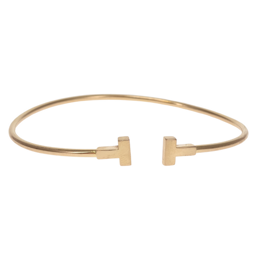 Tiffany & Co 18K Gold Narrow T Wire Bracelet