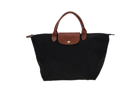 Longchamp Black Nylon Le Pliage Handbag M