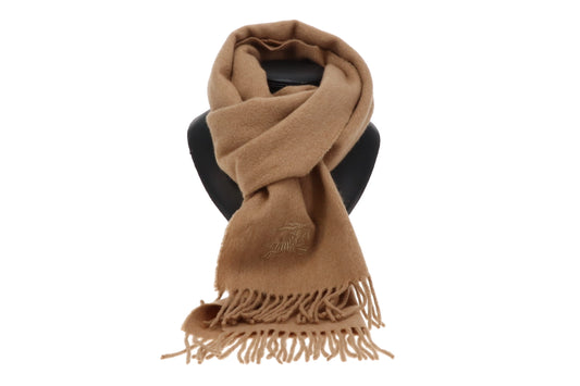 Burberry 100% Cashmere Beige Tassel Scarf