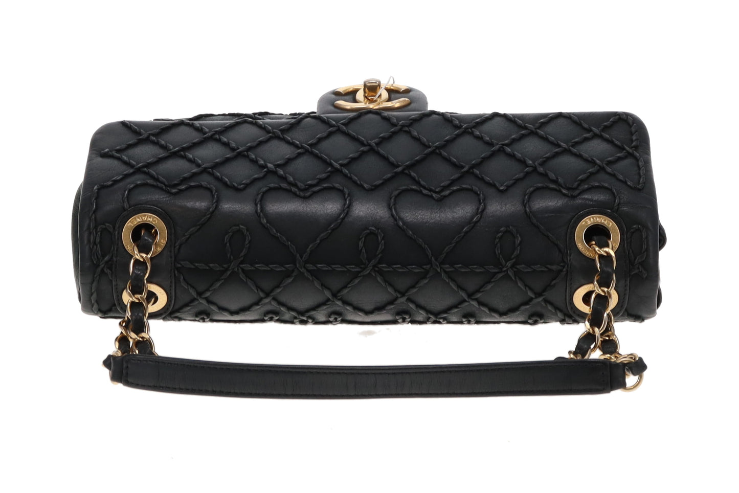 Chanel Black Calfskin Ultra Stitch Heart Flap