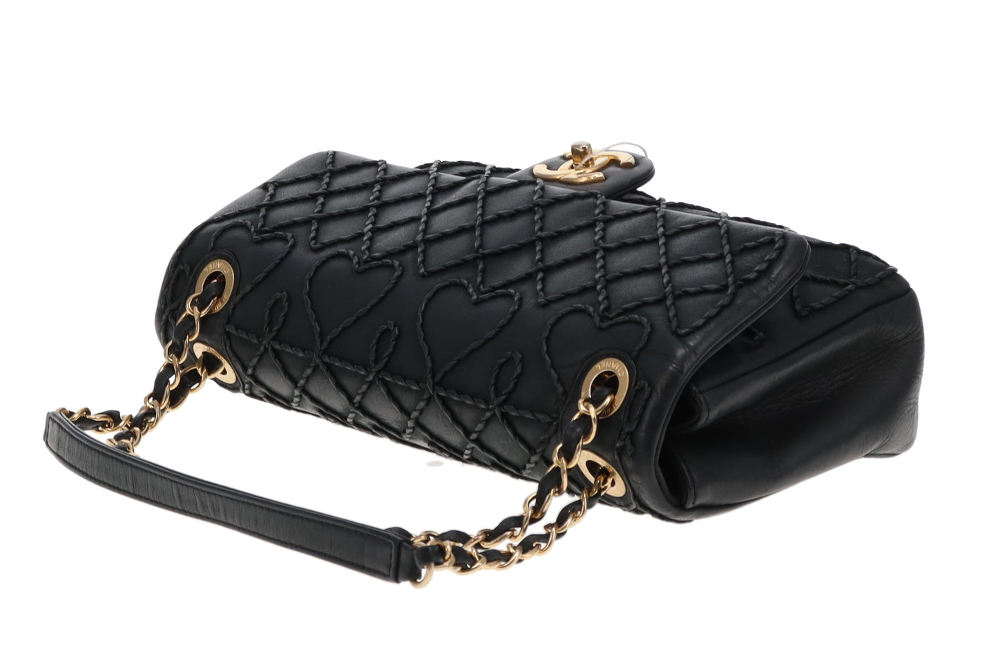 Chanel Black Calfskin Ultra Stitch Heart Flap