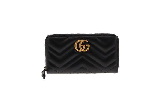 Gucci Black Marmont Long Zippy Wallet