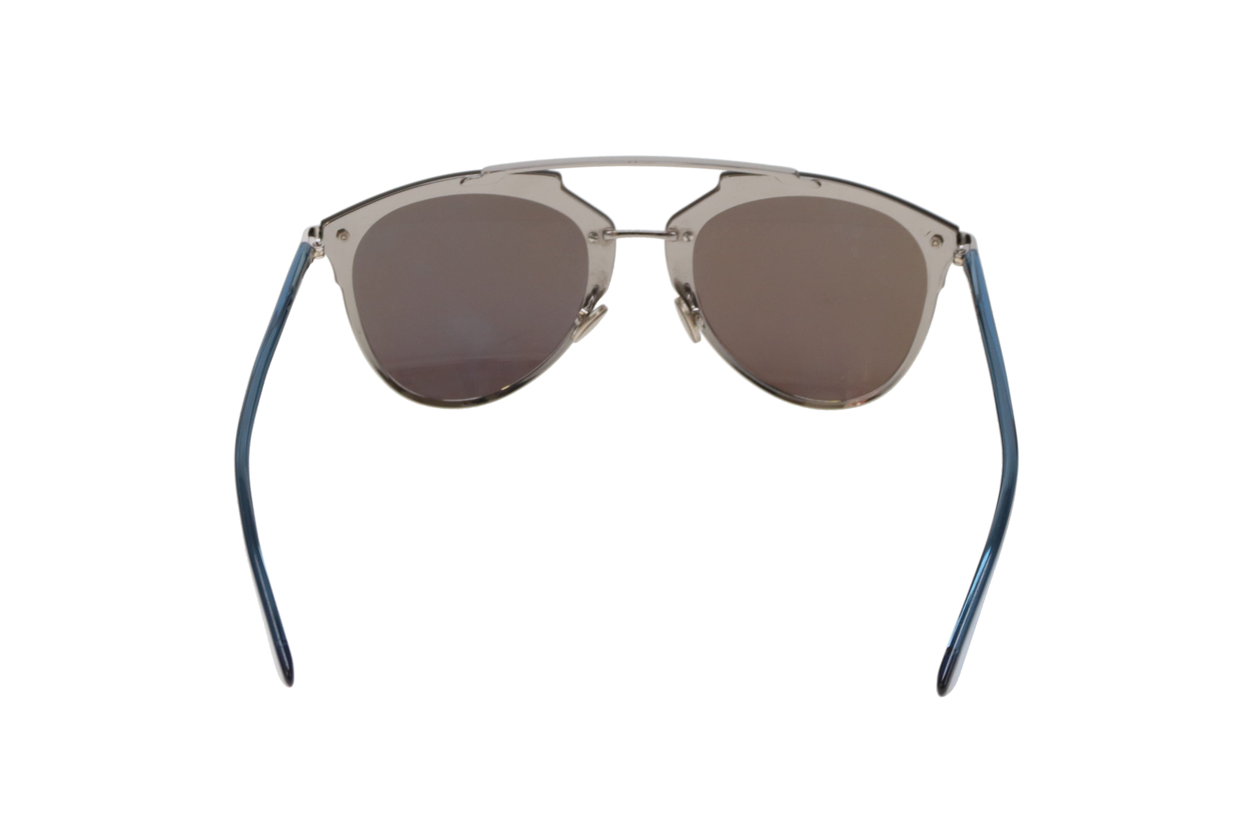 Dior DiorReflected Silver and Blue Pixel Mirror Pilot Sunglasses