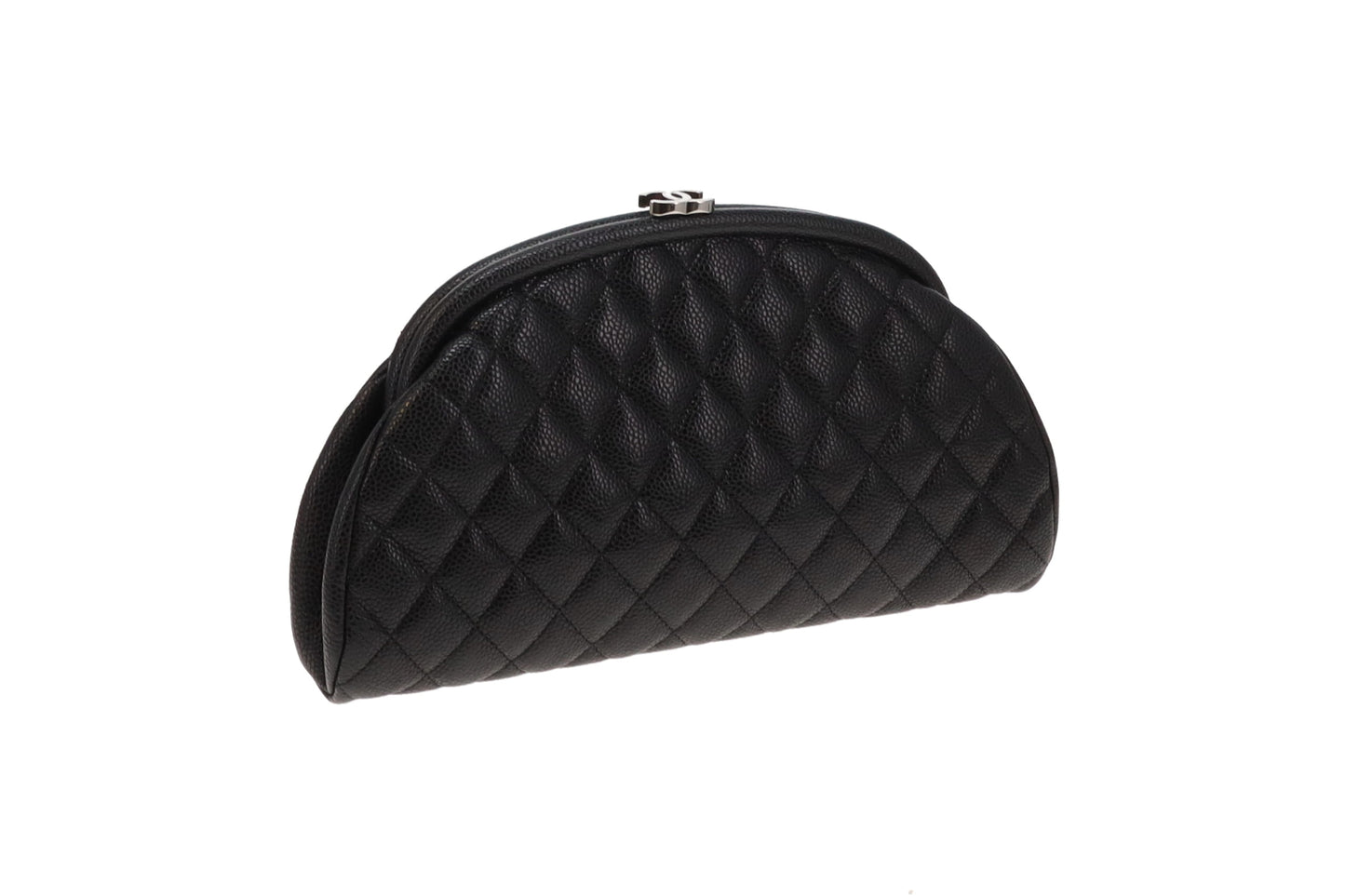 Chanel Black Caviar CC Timeless Clutch Bag