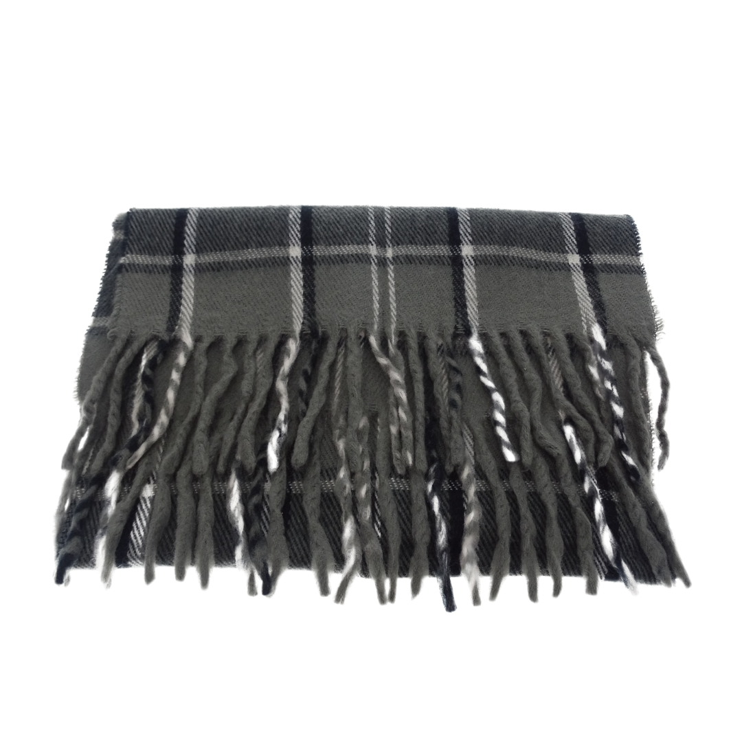 Burberry Charcoal Grey/Black 100% Wool Vintage Scarf