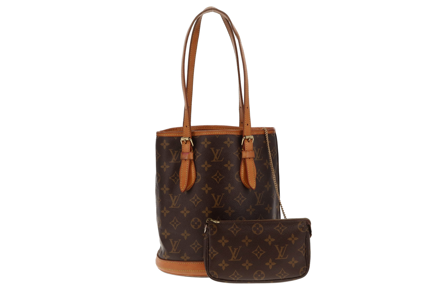 Louis Vuitton Classic Monogram Petit Bucket Bag with Pochette SD1003 - 2003