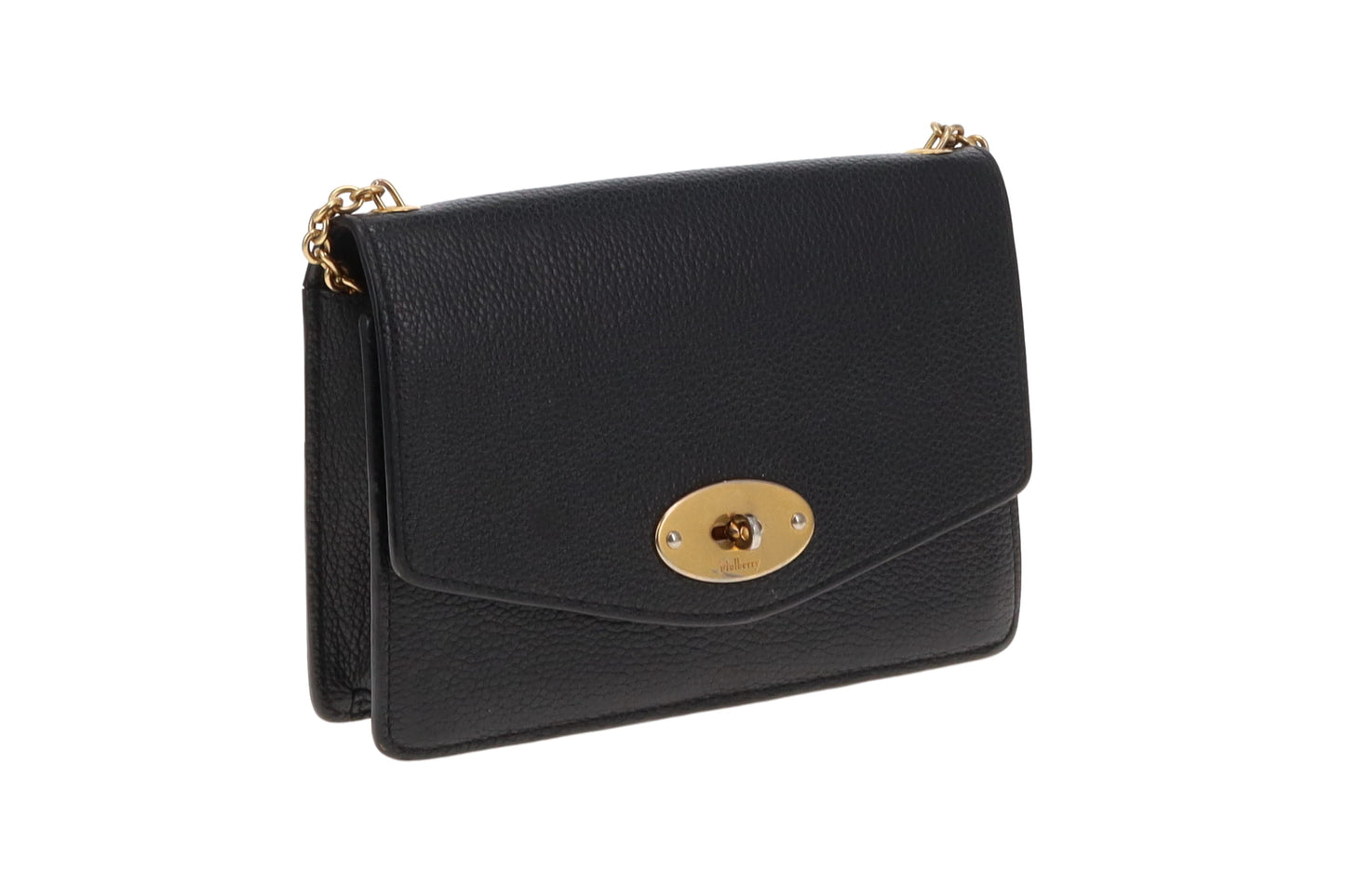 Mulberry Black Leather GHW Small Darley