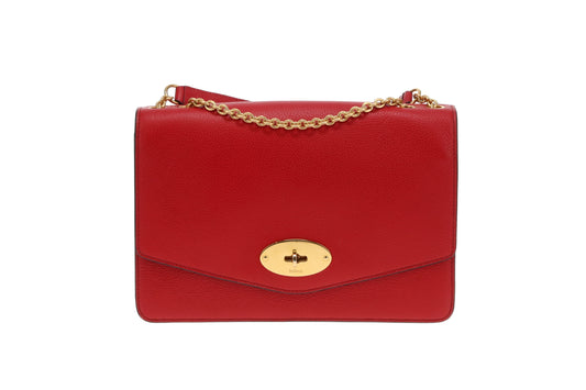 Mulberry Red Leather GHW Large Darley