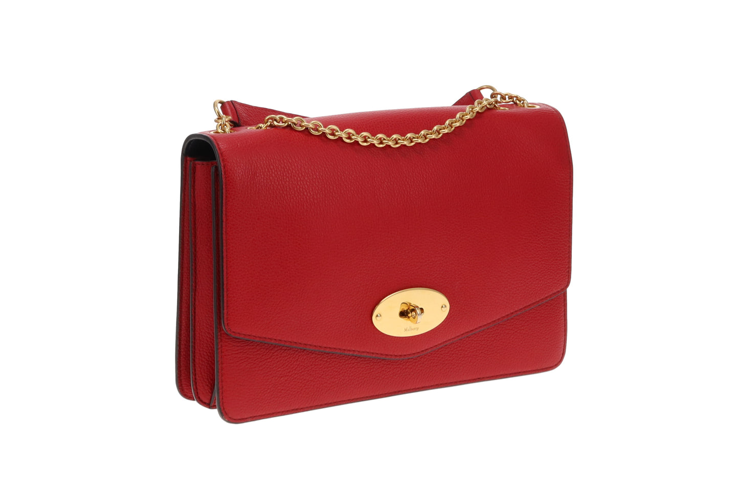 Mulberry Red Leather GHW Large Darley