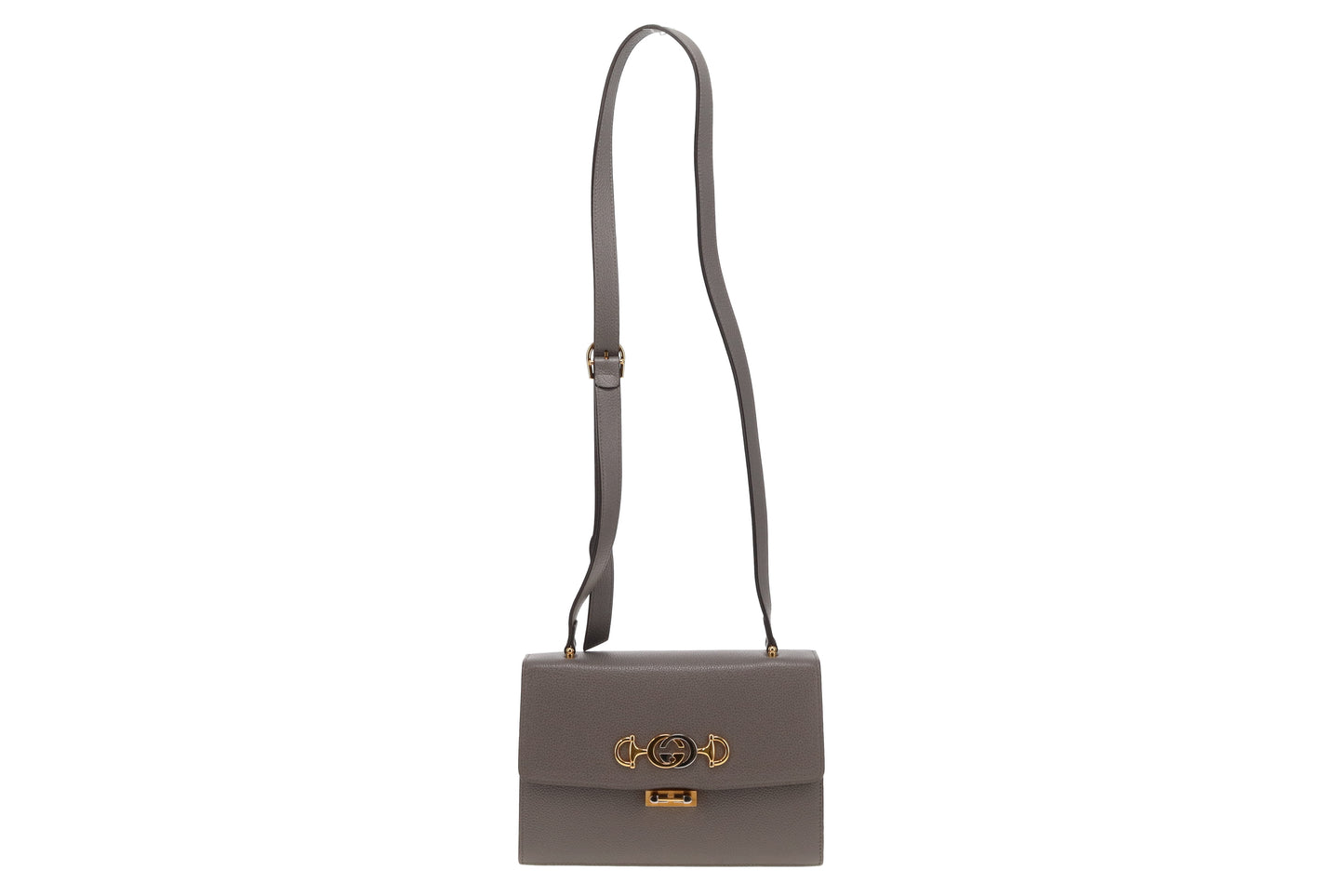 Gucci Grey Leather Zumi Flap Shoulder Bag