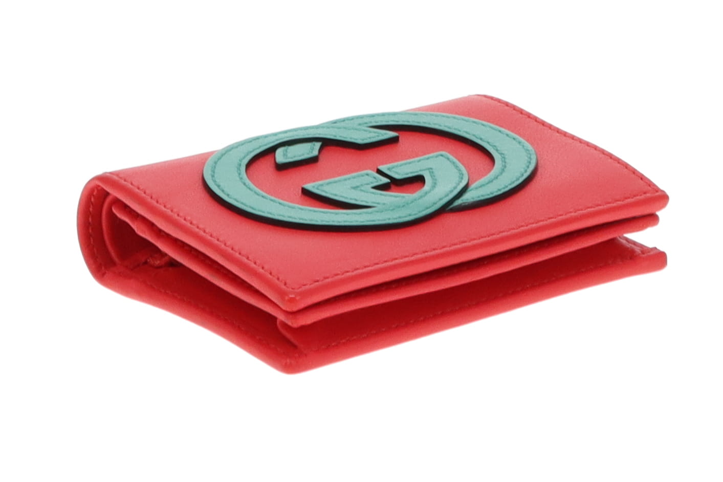 Gucci Red/Green Calfskin Interlocking G Card Holder Case