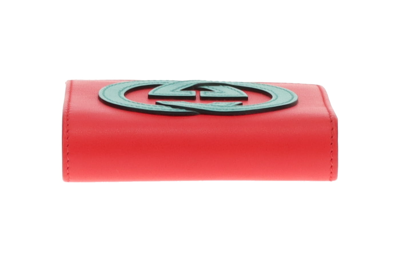 Gucci Red/Green Calfskin Interlocking G Card Holder Case