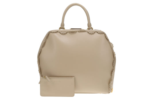 Simone Rocha Scallop Trim Frame Tote Nude