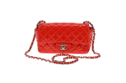 Chanel Red Patent SHW Mini Rectangle Flap 2011/12