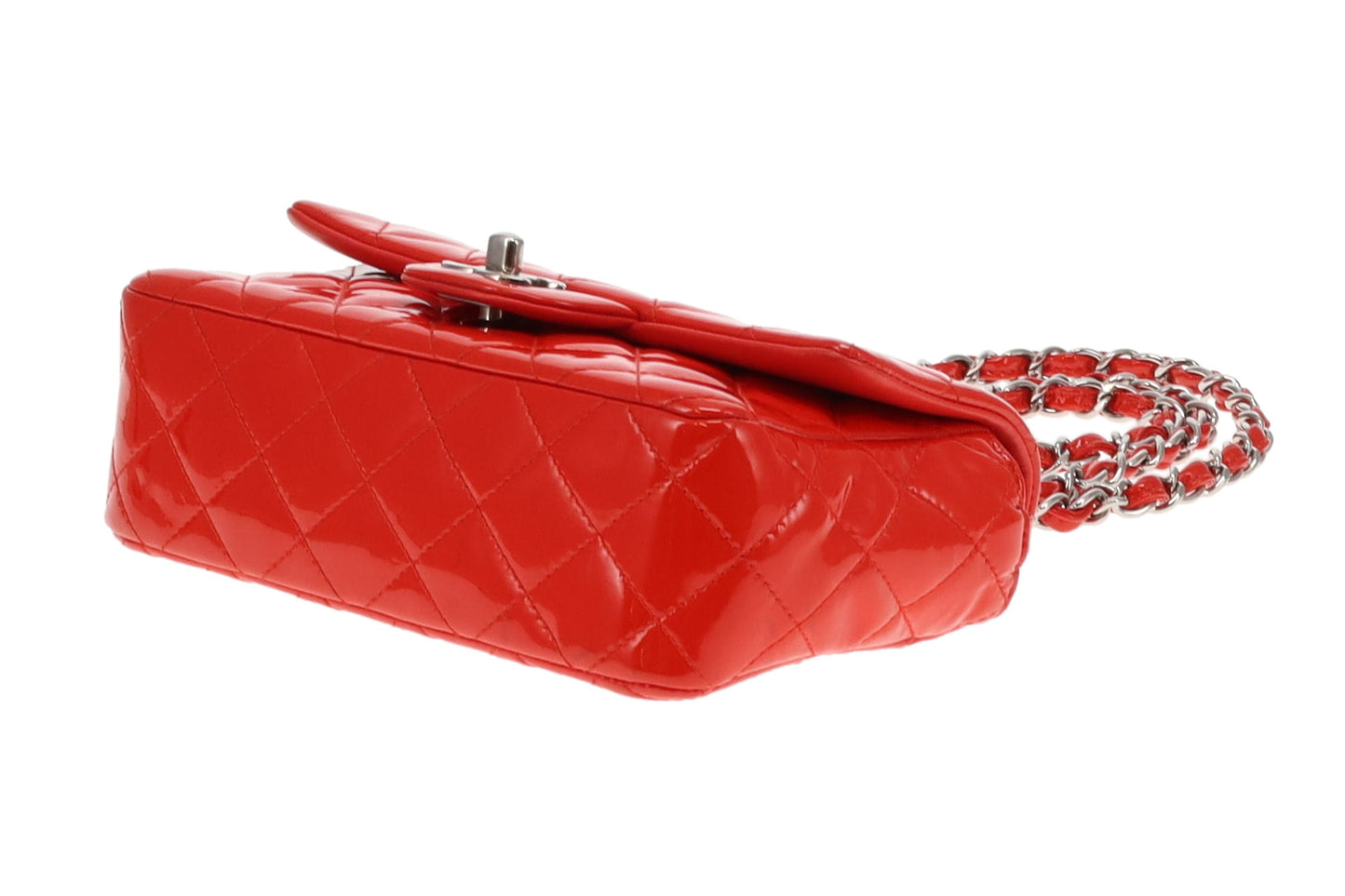 Chanel Red Patent SHW Mini Rectangle Flap 2011/12