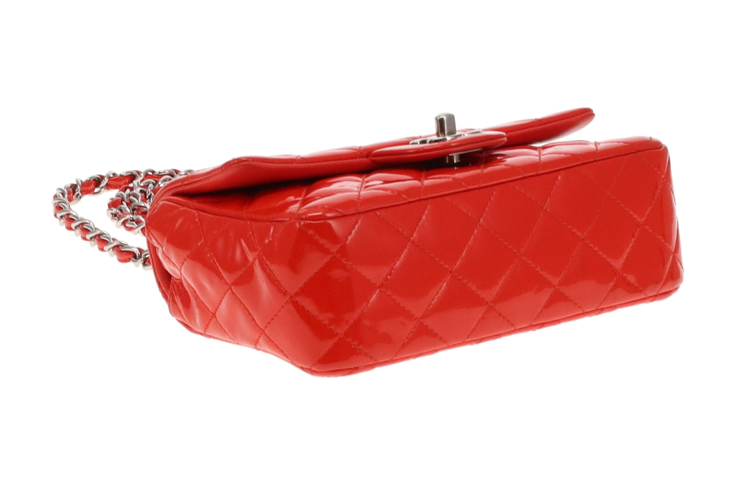 Chanel Red Patent SHW Mini Rectangle Flap 2011/12