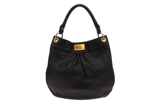 Marc Jacobs Black Leather Q Hillier Hobo with Strap