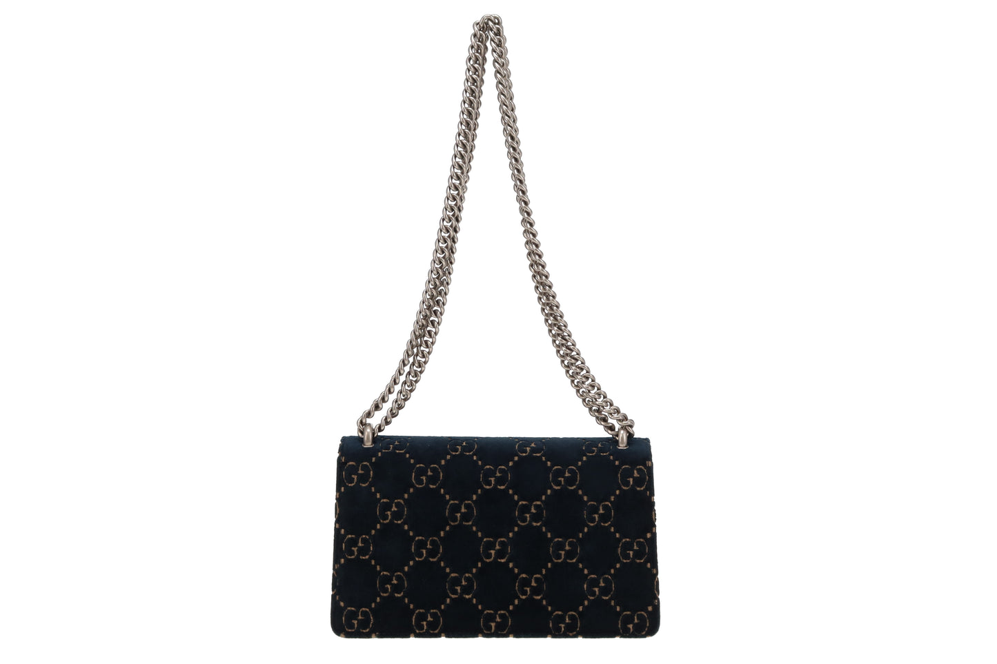 Gucci Blue GG Velvet Small Dionysus Shoulder Bag