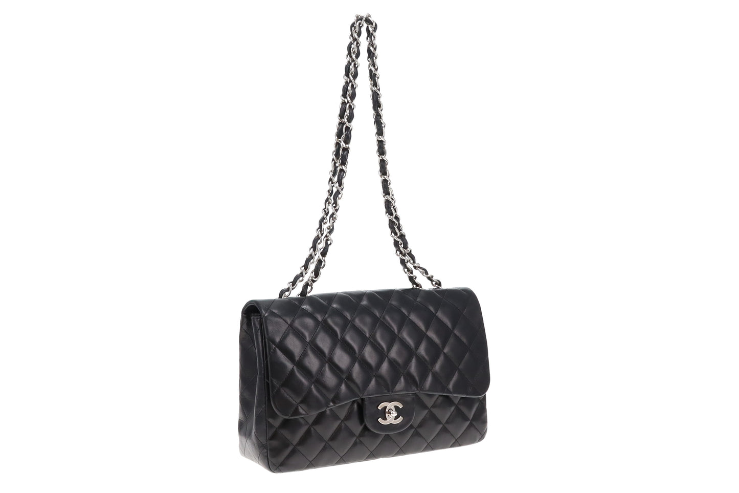 Chanel Vintage Black Lambskin Jumbo Single Flap 2009/10