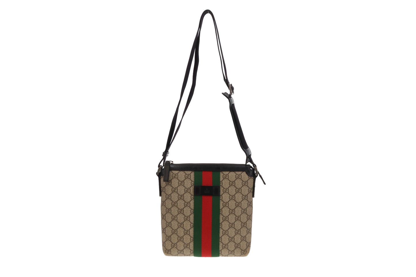 Gucci GG Supreme and Web Detail Messenger Bag