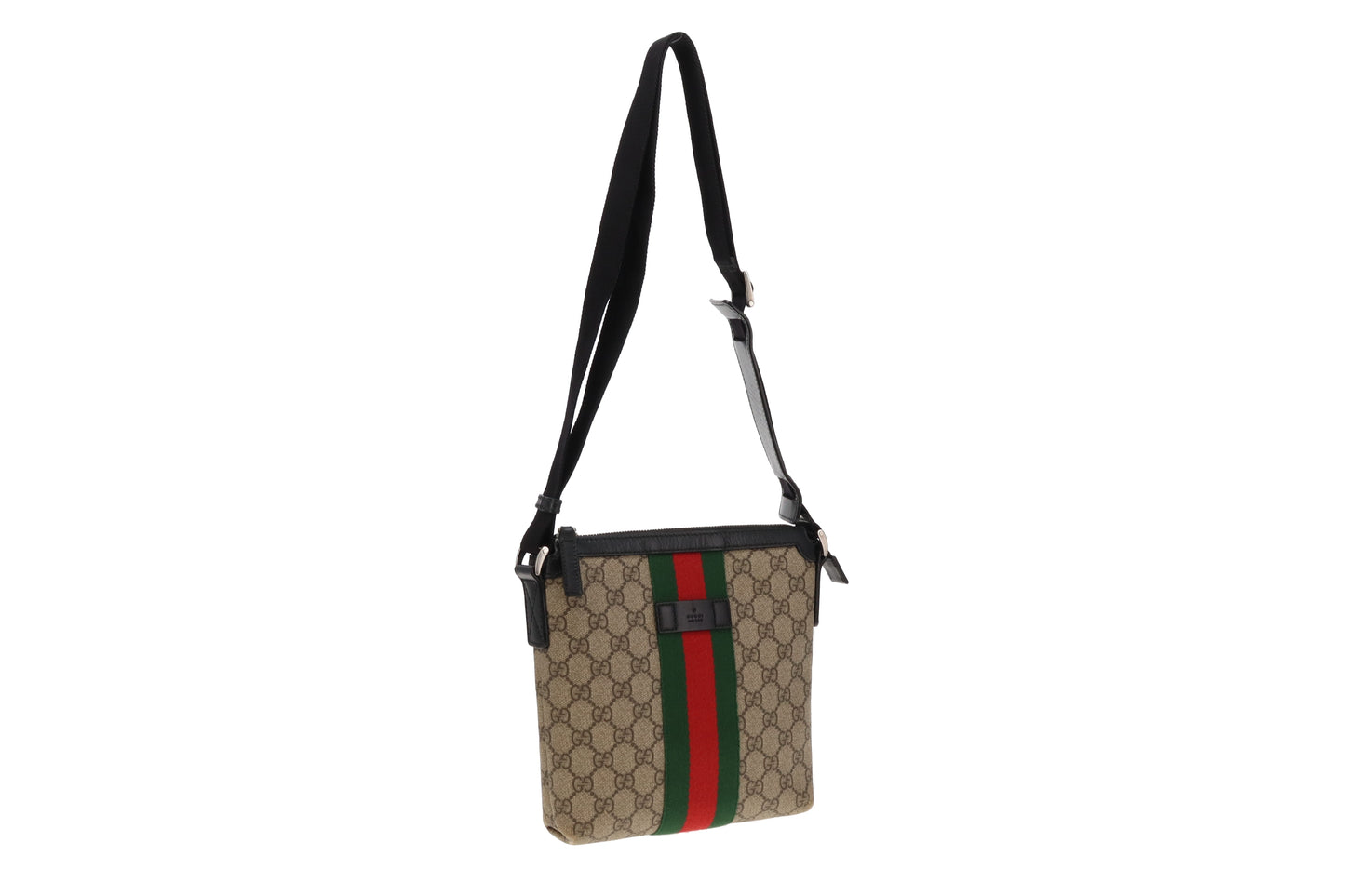 Gucci GG Supreme and Web Detail Messenger Bag